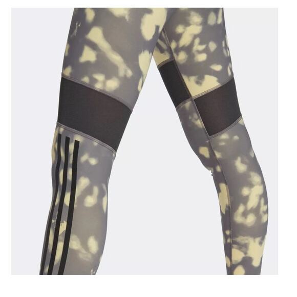 ADIDAS Women's HyperGlam Printed 7/8 Tight Leggings Trace/Yellow SIZE: Med - Picture 5 of 11